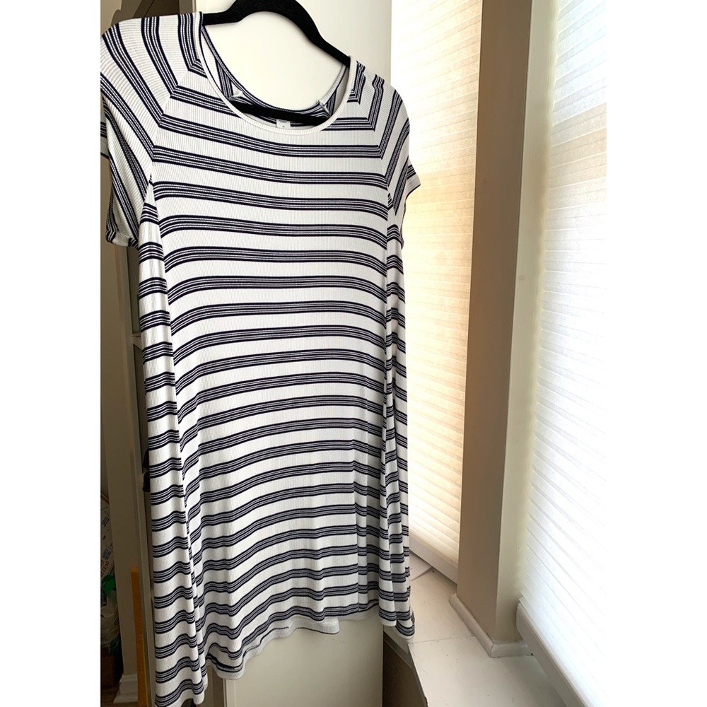 Striped Ribbed Shift Dress